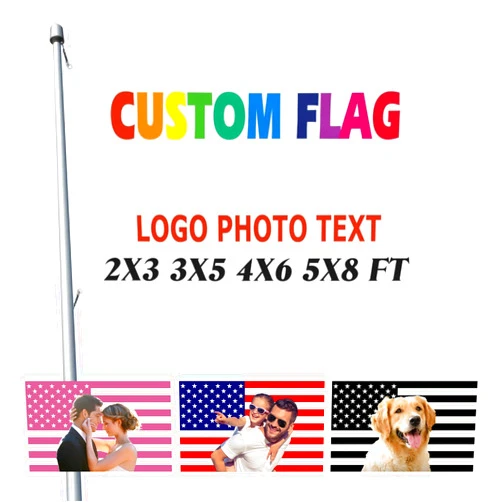KAMXPOE Custom Flag with Logo for Outdoor Company School Class Team Activities Flags Poster Indoor Home Party Decoration Banner Personalized Breeze Flag, 4x6 FT