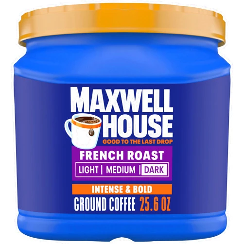Maxwell House French Roast Dark Roast Ground Coffee, 25.6 oz Canister