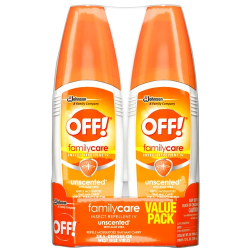 OFF! FamilyCare Insect & Mosquito Repellent Spritz, Unscented Bug spray with Aloe-Vera, 7% Deet, 6 oz (Pack of 2)