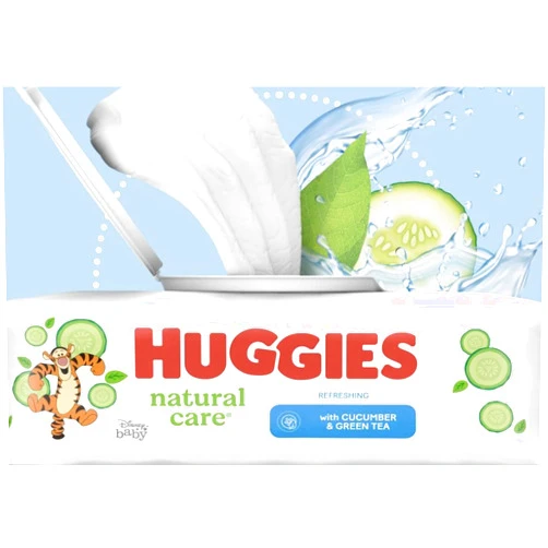 HUGGIES Refreshing Clean Baby Wipes, Disposable Soft Pack (8-Pack, 448 Sheets Total), Scented, Alcohol-Free, Hypoallergenic, Size 1