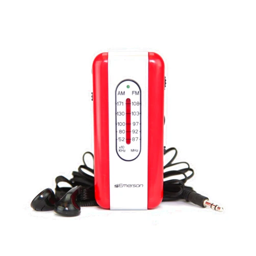 Emerson ER-7002 Portable AM/FM Radio with Included Earbuds, Compact and Lightweight Design, Built-in Speaker, 3.5mm Headphone Jack, and Easy Tuning – Perfect for On-The-Go Listening and Travel