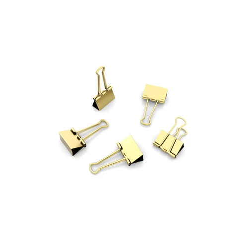 Nctinystore Golden Binder Clips Mini Metal Clamp 5/8-IN / 0.6-inch / 15-mm (Golden Mini 120-PCS)