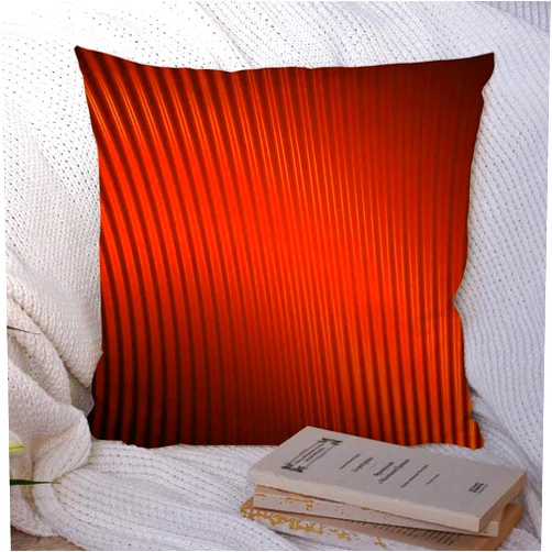 Starobos Decorative Polyester Throw Pillow Covers Cushion Case Ardor Orange Fine Abstract Fire Foliage Deep Fishbone Amorphous Futuristic Pattern Aglow Generated Pillowcase for Couch Sofa Bed 18x18 Inch