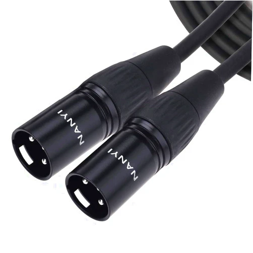 NANYI 2pcs Microphone Cable XLR to XLR Patch Cables, 3-Pin XLR Male to Male mic Cable DMX Cable Patch Cords with Oxygen-Free Copper, 10Feet/3Meter