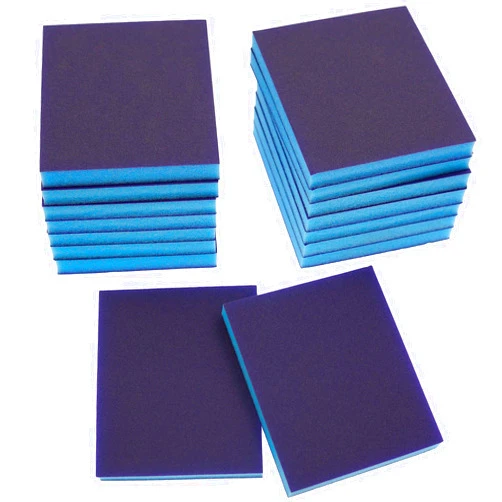 BokWin 16Pcs Sanding Sponge, 220 Grit Washable Sponge Sand Blocks, Wet and Dry Sanding Blocks for Plastic, Wood, Metal, Furniture (Superfine Grade)