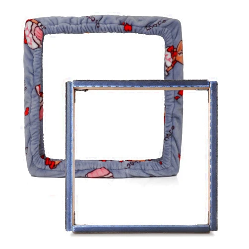 JQSH Rug Hooking Frame, Punch Needle Frame, Gripper Strip Frame,Cross Stitch Hoop, with Flannel Frame Cover (9.8*9.8 inch)
