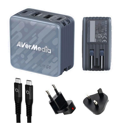 AVerMedia Capture Card for Streaming, 1080p60 HDMI, Portable Charger for Nintendo Switch, 100W GaN Fast Charging, TV Docking Station with 4K60 HDMI, Compatible with iPhone, iPad, Laptop - GC313Pro
