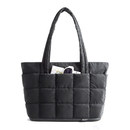 BAGSMART Expandable Tote Bag for Women, Puffer Work Tote Handbag, Quilted Carry On Bag for Travel Gym