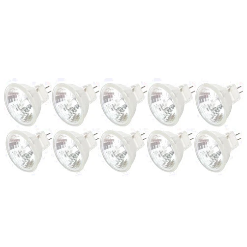 Simba Lighting MR11 Halogen 20W 12V FTD Spotlight Light Bulbs (10 Pack) 2-Pin 220lm for Landscape, Accent, Track Lights, and Fiber Optics, GU4 Bi-Pin Base, Glass Cover, Warm White 2700K Dimmable