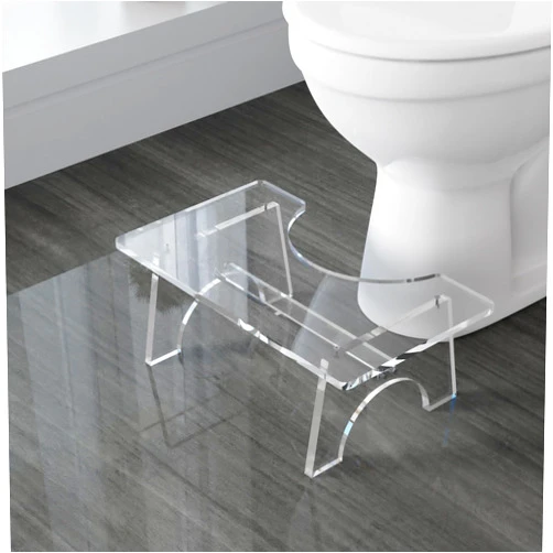 Choowin Thickened Acrylic Toilet Stool Poop Stool Squat Potty for Adults,Potty Stool Poop Stool Adult,Toilet Stool Squat Adult,Acrylic Bathroom Stool,Simple Modern for Any Décor Bathroom,6.3