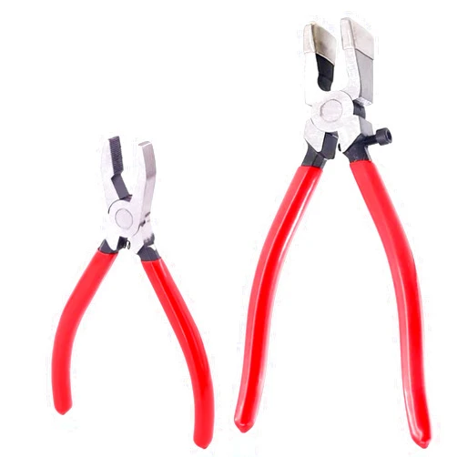 BaiXiao 2PCS Glass Running Pliers & Breaking Grozer Pliers Kit Heavy Duty Glass Cutting Tool with Rubber Tip