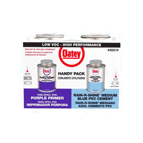 Oatey Rain-R-Shine Blue/Purple Primer and Cement for PVC 4 oz
