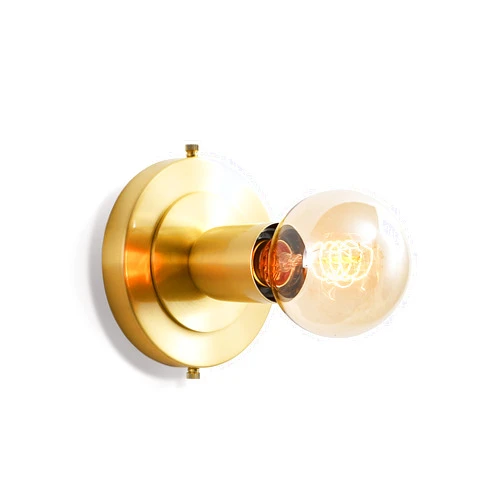 BRIGHTTIA Luna Uno 1-Light Wall Sconce - Mid Century Industrial Modern Flush Mount Fixture for Wall & Ceiling - Minimalist Lamp for Bathroom and Small Spaces - Brushed Gold (BC0026-1G)
