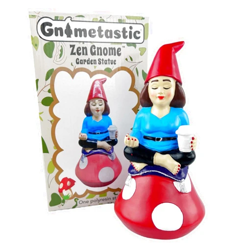 Gnometastic Gnomes - Lady Zen Gnome, Meditating Yoga Female Garden Gnome Statue, 8.85in Funny Garden Gnomes Decorations for Yard and Outdoor Lawn Ornament, Naughty Gnomes for Home Decor