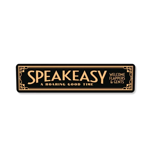 The Lizton Sign Shop Speakeasy Sign, Welcome Bar Sign - 4 x 18 Inches, Aluminum, Vintage, Black