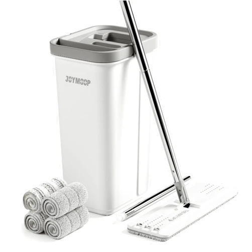 JOYMOOP Mop and Bucket with Wringer Set, Hands Free Flat Floor Mop and Bucket, 60