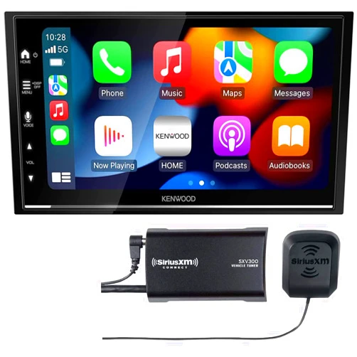 KENWOOD DMX7709S 6.8-Inch Capacitive Touch Screen, Car Stereo, CarPlay and Android Auto, Bluetooth, AM/FM Radio, MP3 Player, USB Port, Double DIN, 13-Band EQ Plus SXV300V1 SiriusXM Tuner