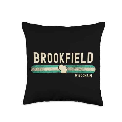 Apparel Brookfield Souvenirs Wisconsin GU08 Brookfield WI | Wisconsin | Travel & 80s Style Throw Pillow