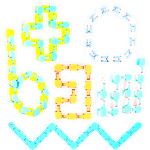 Woosir 6 Pack Wacky Tracks Fidget Toys Gifts for Kids Classroom Brithday Halloween Party Favors 24 Links Sensory Snap Fidget Snake Click Toys for Kids Adult Stress Relief Party Gifts Macarons Colors