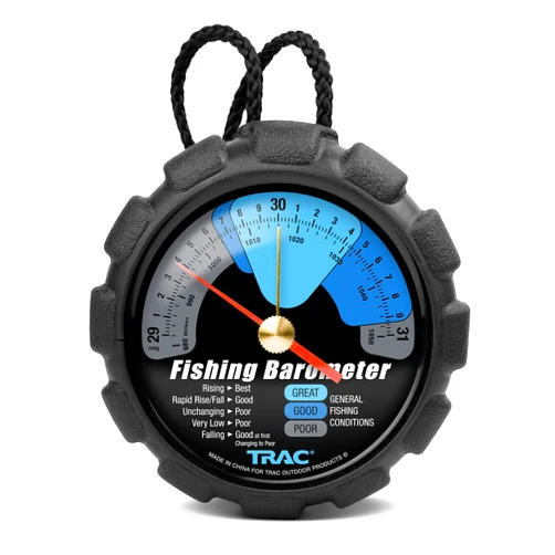 Camco TRAC Outdoors Fishing Barometer | Features an Adjustable Pressure Change Indicator with Reference Marker & Color-Coded Dial | Easily Calibrates to Local Barometric Pressure (69200)