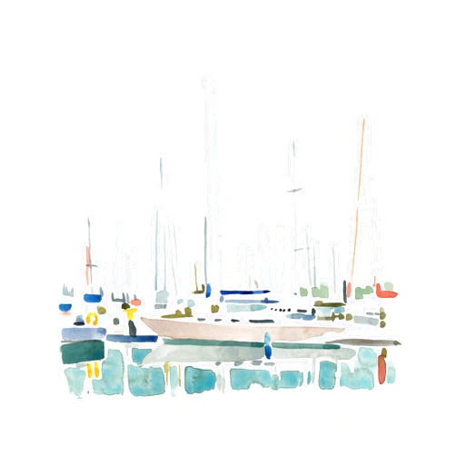 Trademark Fine Art 'Sailboat Scenery II' Canvas Art by Emma Caroline 14x14