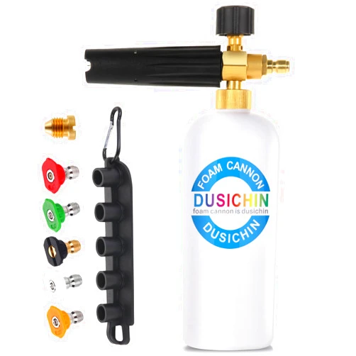 DUSICHIN SFL-001 Foam Cannon Snow Foam Lance Pressure Washer Jet Wash Quick Release Adjustable Nozzle 1/4 Inch Male Fitting Foam Dispenser