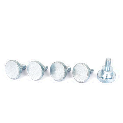 uxcell a16050300ux0545 M6x12mm Zinc Plated Metric Flat Knurled Head Thumb Machine Screws Bolts 5 Pcs