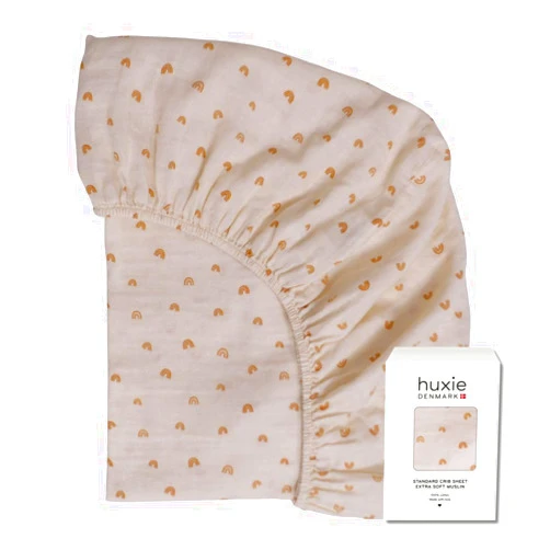 Huxie Crib Sheets – Organic Cotton Muslin Fitted Crib Sheet – Standard Size for Baby Boy and Baby Girl 28