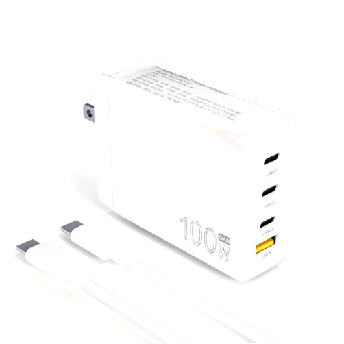 Damusy GaN 100W USB-C Laptop Charger - Fit for HP, Lenovo, ASUS, Samsung, MacBook Pro, Air, iPad Pro, Acer, LG, Razer, Dell Laptop, 4-Ports Charging Station Type C Adapter with 5ft AC Cable for Steam Deck