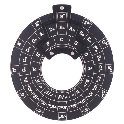 PUCHEN Wooden Melody Tool, Round Wooden Melody Chord Tool of Fifths Wheel Tool, Chord Wheel Musicians Musical Songwriter Educational Tool for Notes Chords Key Signature