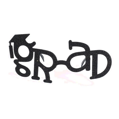 BinaryABC Graduation Party Supplies 2024,Graduation Glasses Eyeglasses Eyewear Frame,Graduation Party Photo Prop (Black)