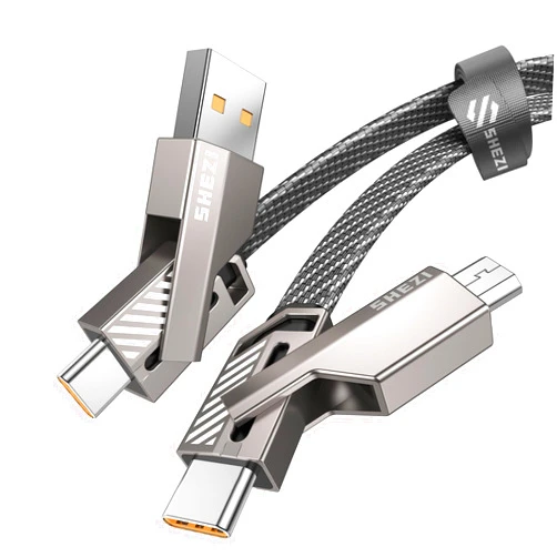 Jixivor [One is Enough] 4In1 USB C to Micro Cable, 60W[High-Speed Charging&Fast Data Transfer] [CarPlay&Android Auto Support] Multi Charger Cord Combo Micro/Type C/USB A for iPhone iPad Samsung-3FT