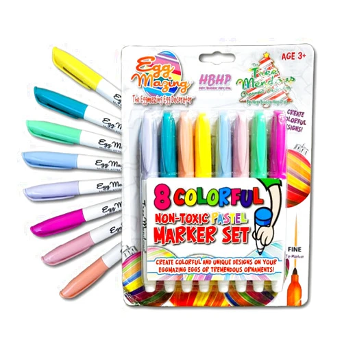 The Eggmazing Egg Decorator The Original EggMazing Easter Egg - Treemendous Christmas Tree Ornament Decorator - DinoMazing Dinosaur Egg Replacement 8 Colorful Non-Toxic Marker Set (Pastel)