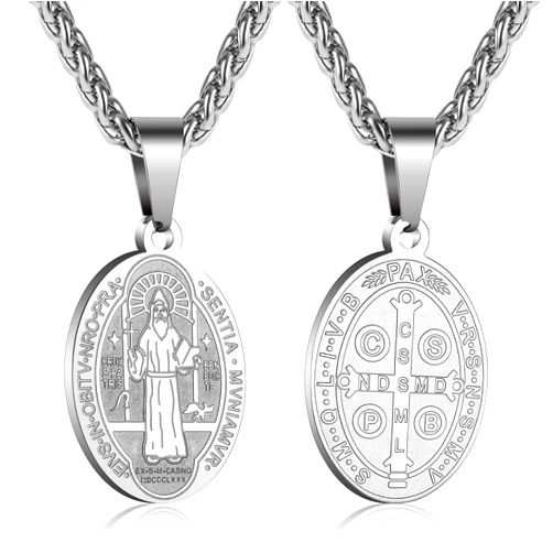 RS Saint St Michael/Christopher/Jude/Benedict/Joseph/Anthony Medal Necklace for Men Boys 24 In Religious gifts
