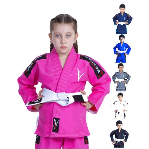 Vector Sports Brazilian BJJ Gi Jiu Jitsu Gi for Child Kids Gi Uniform Durable Pant & Jacket 100% Cotton with Free Belt