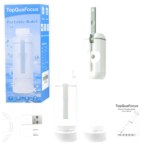 TopQuaFocus Electric Portable Bidet for Travel, Portable Peri Bottle Postpartum Perineal Care,200ML Rechargeable Handheld Portable Bidet for Feminine Hygiene,Baby Bathing,Pain Relief and Hemmoroid Treatment