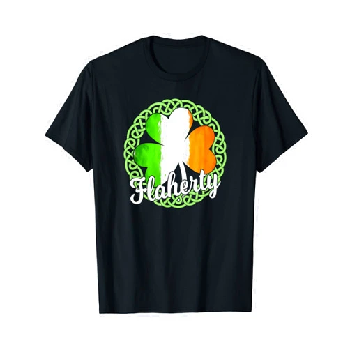 St Patricks Day Shirt by Zum2 Flaherty Irish Family Name T-Shirt