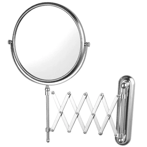 inBEKEA 8-Inch Two-Sided Extension Wall Mount Mirror with 7X Magnification, 13.5-Inch Extension, Chrome Finish