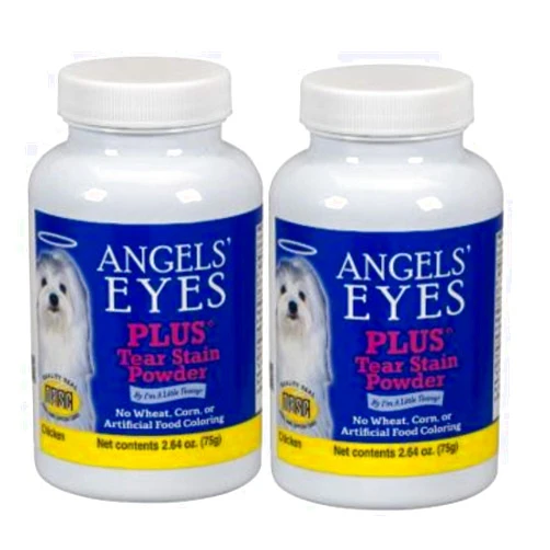 ANGELS' EYES Plus Tear Stain Prevention Powder for Dogs and Cats - 75 Grams - Chicken Formula - Pack of 2