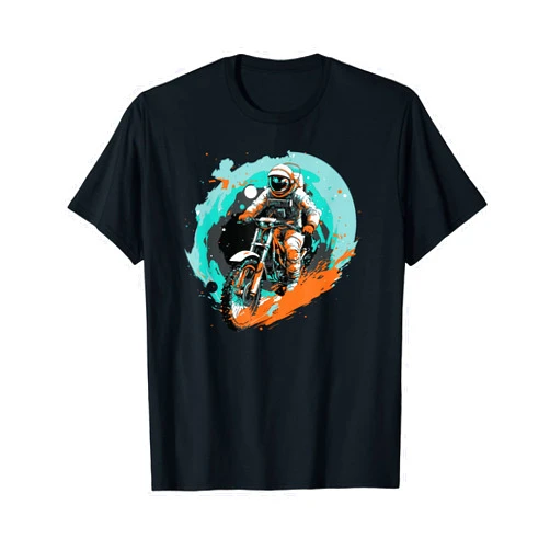 Papagei Tierhalter witzige lustige Sprüche Space Rider with Motorcycle Comic for Men, Women, Children T-Shirt