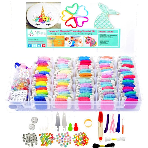 Athena's Elements Embroidery Floss - 276pcs Embroidery Thread and Accessories - Colors are Labeled with Std Codes - Perfect Thread for Cross Stitch, Hand Embroidery