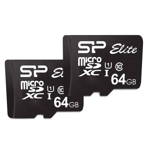 SP Silicon Power Silicon Power Elite 64GB microSDXC 2-Pack MicroSD Memory Card with Adapter for Nintendo-Switch, Wyze Cam