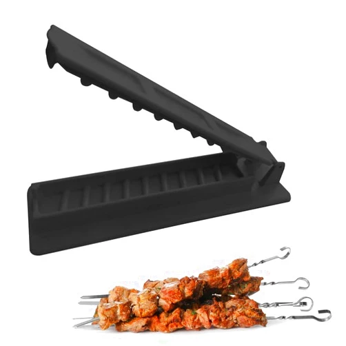 TreasureCave Kebab Maker Press, Skewers Maker Barbecue Stringer Box Machine Beef Meat Vegetables String Tool Manual Kabob Mould Form Your Kofta Kebab (Black)