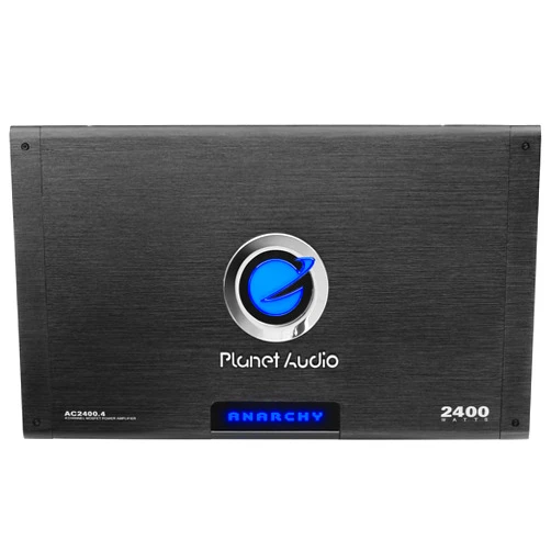 Planet Audio AC2400.4 4 Channel Car Amplifier - 2400 High Output, 2 Ohm, High/Low Level Inputs, High/Low Pass Crossover, Hook Up to Subwoofer for Bass