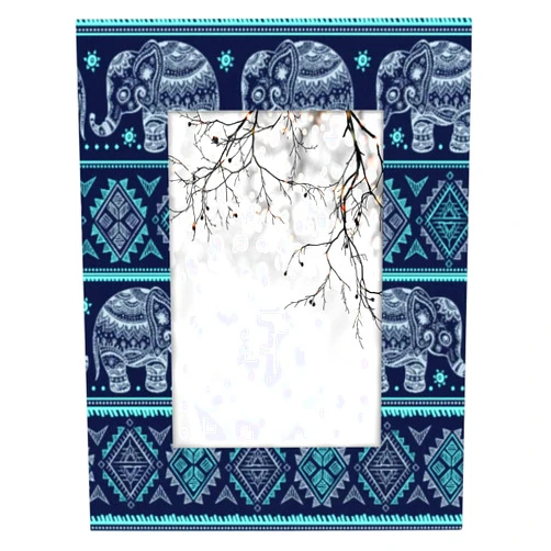POFATO Lotus Elephant 4x6 Picture Frame Wooden Picture Frames for Wall Hanging & Tabletop Decor Display 4x6 or 3.5x5 Picture Collage Family Weddings Christmas Photo Frame for Gift