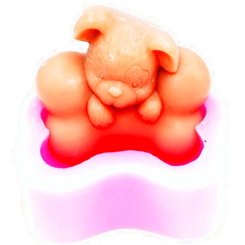 Longzang Cute Dream Dog for Bone Soap Molds Craft Art Silicone Soap Mold Craft Molds DIY Handmade soap molds