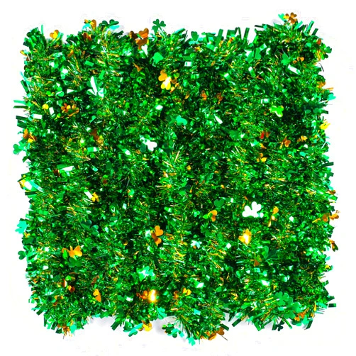 FUSHENMU 33ft St Patrick's Day Tinsel Garland,Shamrock Metallic Twisted Hanging Garland for St Patrick's Day Irish Party Home Decoration