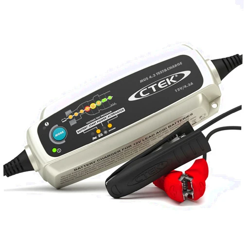 CTEK 4.3 Test & Charge, 12 Volt Fully Automatic Charger with Unique Battery and Alternator Testing, Ideal for Long Term Storage