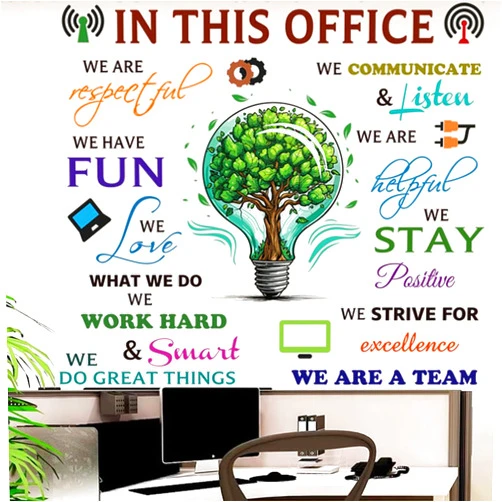 CASADECOR Office Inspirational Wall Decals - Positive Sayings Peel Stick Stickers, Colorful Motivational Lettering Teamwork Decorations, Company Art for Office Home Decor
