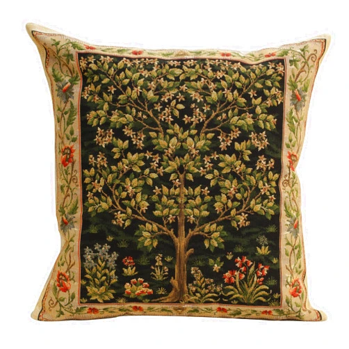 C Charlotte Home Furnishings Inc Charlotte Home Furnishings Throw Pillow Covers Decorative Boho Pillow Covers for Couch Living Room Black Tree Square Cushion Cases 18x18 in European Cotton Jacquard Woven for Cozy Bedroom Decor
